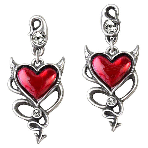 Alchemy Gothic Devil Heart Earrings