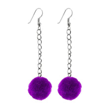 Load image into Gallery viewer, Pom-Pom Cotton Chain Drop Earrings.