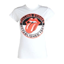 Load image into Gallery viewer, Women&#39;s The Rolling Stones Est 1962 White Fitted T-Shirt.