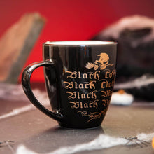 Load image into Gallery viewer, Back Design of the Alchemy Black Coffee, Black Clothes Coffee Mug
