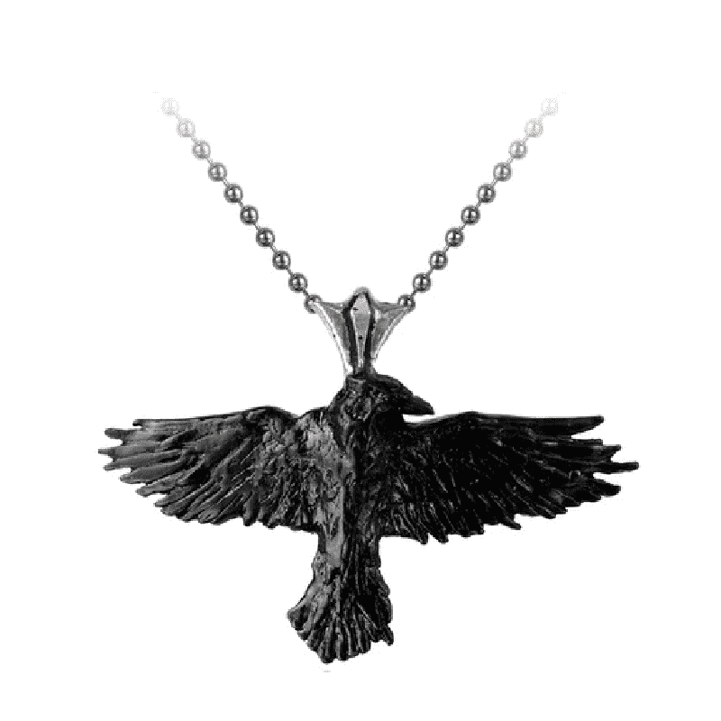 Alchemy Gothic Black Raven Pendant.