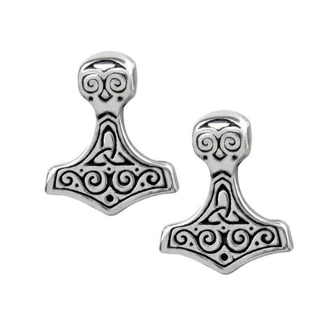Alchemy Gothic Hammer Pewter Stud Earrings.