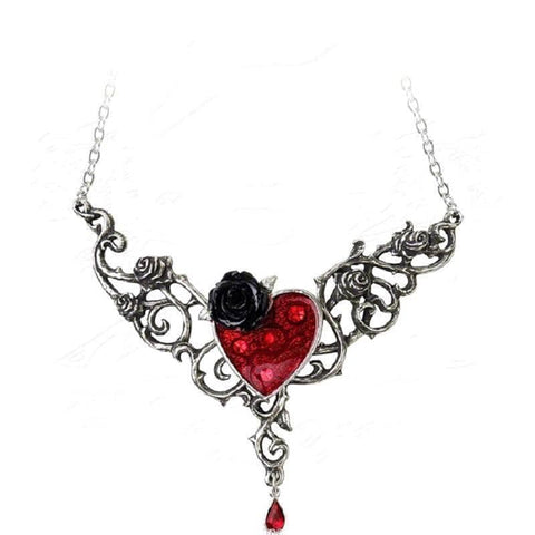 Alchemy Gothic The Blood Rose Heart Pendant.