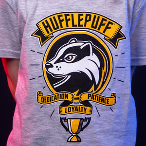 Children's Harry Potter Comic Style Hufflepuff Crew Neck T-Shirt.
