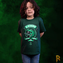 Load image into Gallery viewer, Children&#39;s Harry Potter Comic Style Slytherin Crew Neck T-Shirt.
