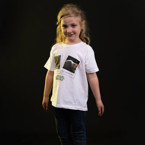 Children's The Mandalorian First Day Out White T-Shirt.