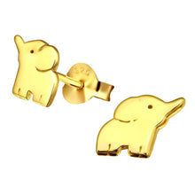 Load image into Gallery viewer, Children&#39;s Sterling Silver Cute Elephant Stud Earrings.
