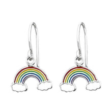 Load image into Gallery viewer, Children&#39;s Sterling Silver Rainbow Drop Earrings.