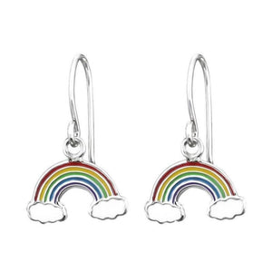 Children's Sterling Silver Rainbow Drop Earrings.