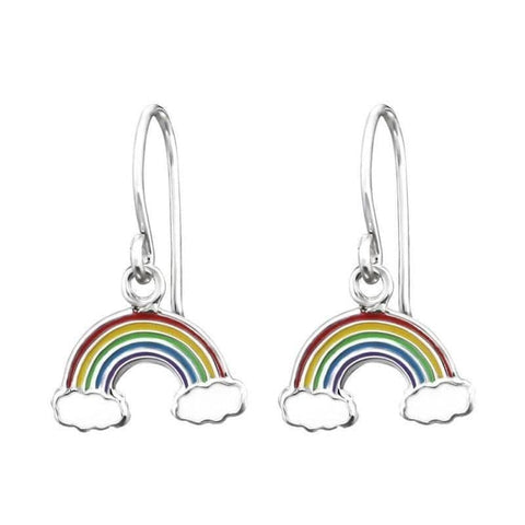 Children's Sterling Silver Rainbow Drop Earrings.