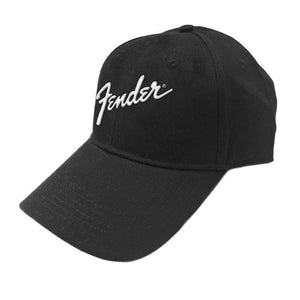 Classic Fender Embroidered Logo Black Baseball Cap.