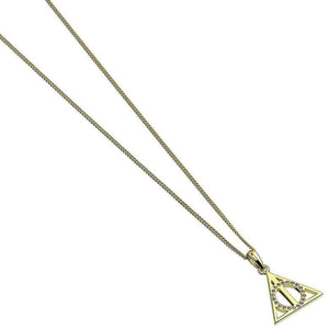 Deathly Hallows Gold Plated Sterling Silver Necklace with Crystals.