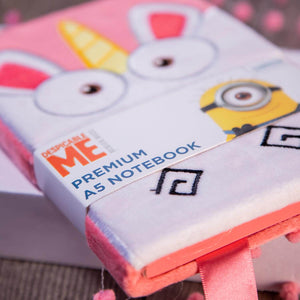 Close up view of the Despicable Me Its So Fluffy Premium Notebook