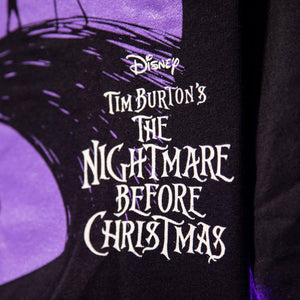 Black Hoodie with Disney Tim Burton's The Nightmare Before Christmas Logo Design