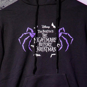 Close up detail of the front of The Nightmare Before Christmas Moonlight Hoodie