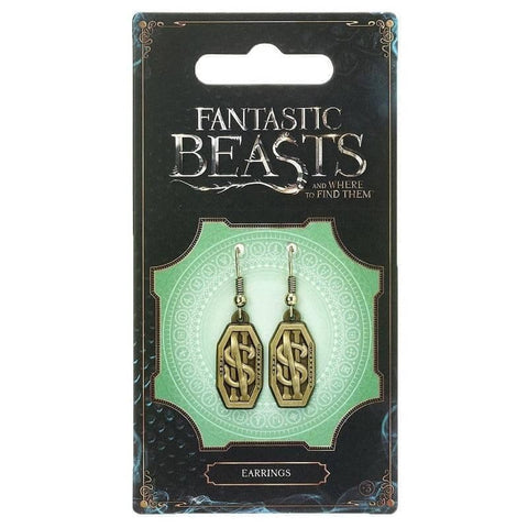 Fantastic Beasts and Where to Find Them Newt Scamander Logo Earrings.