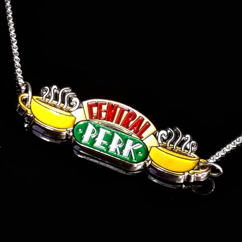 Friends Silver Plated Central Perk Logo Pendant Necklace.