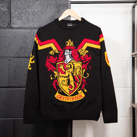 Front of the Harry Potter Gryffindor Crest Knitted Christmas Jumper