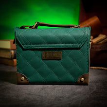 Load image into Gallery viewer, Back of the Slytherin Trunk Bag with Harry Potter metal badge detailing