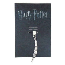Load image into Gallery viewer, Harry Potter Silver Plated Feather Quill Slider Charm.