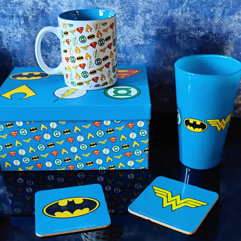 DC Comics Justice League Icons Drinkware Gift Set.