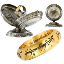 Load image into Gallery viewer, Lord of the Rings The One Ring - Gold Replica Ring in Display Case.