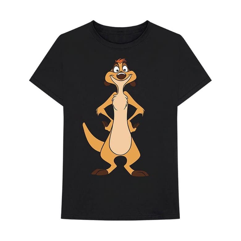 Men's Disney Lion King Timon Stand Character Black T-Shirt.