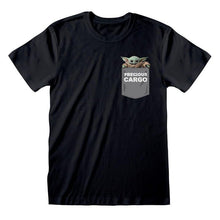 Load image into Gallery viewer, The Mandalorian Precious Cargo Pocket Black T-Shirt.