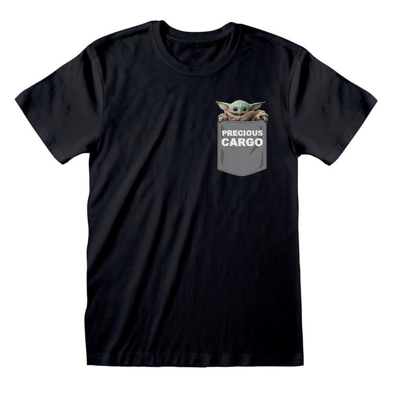 The Mandalorian Precious Cargo Pocket Black T-Shirt.