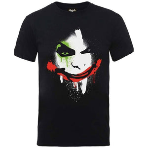 DC Comics Batman Arkham City Halloween Joker Face Black T-Shirt.