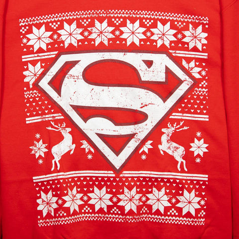 Superman Christmas Jumper S Logo Festive Design
