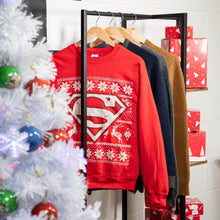 Load image into Gallery viewer, Red DC Comics Superman Christmas Jumper with Tree &amp; Gifts