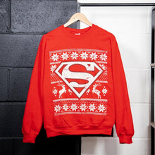 Load image into Gallery viewer, Front of the Red DC Comics Superman Christmas Jumper