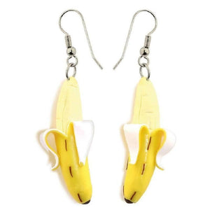 Resin Peeled Banana Drop Earrings.