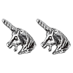 Sterling Silver Unicorn Stud Earrings.