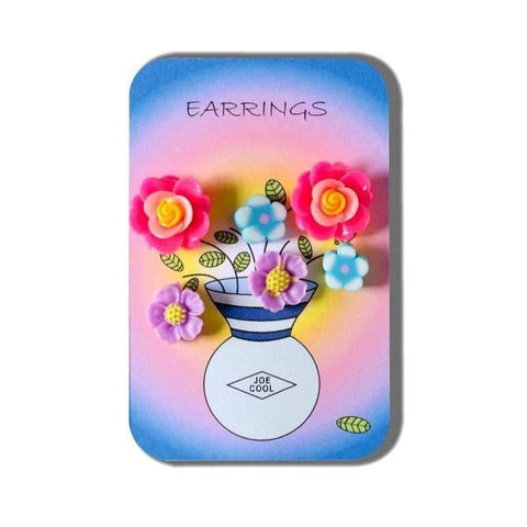 Story Card of Fimo Flower Earrings (3 Pairs).