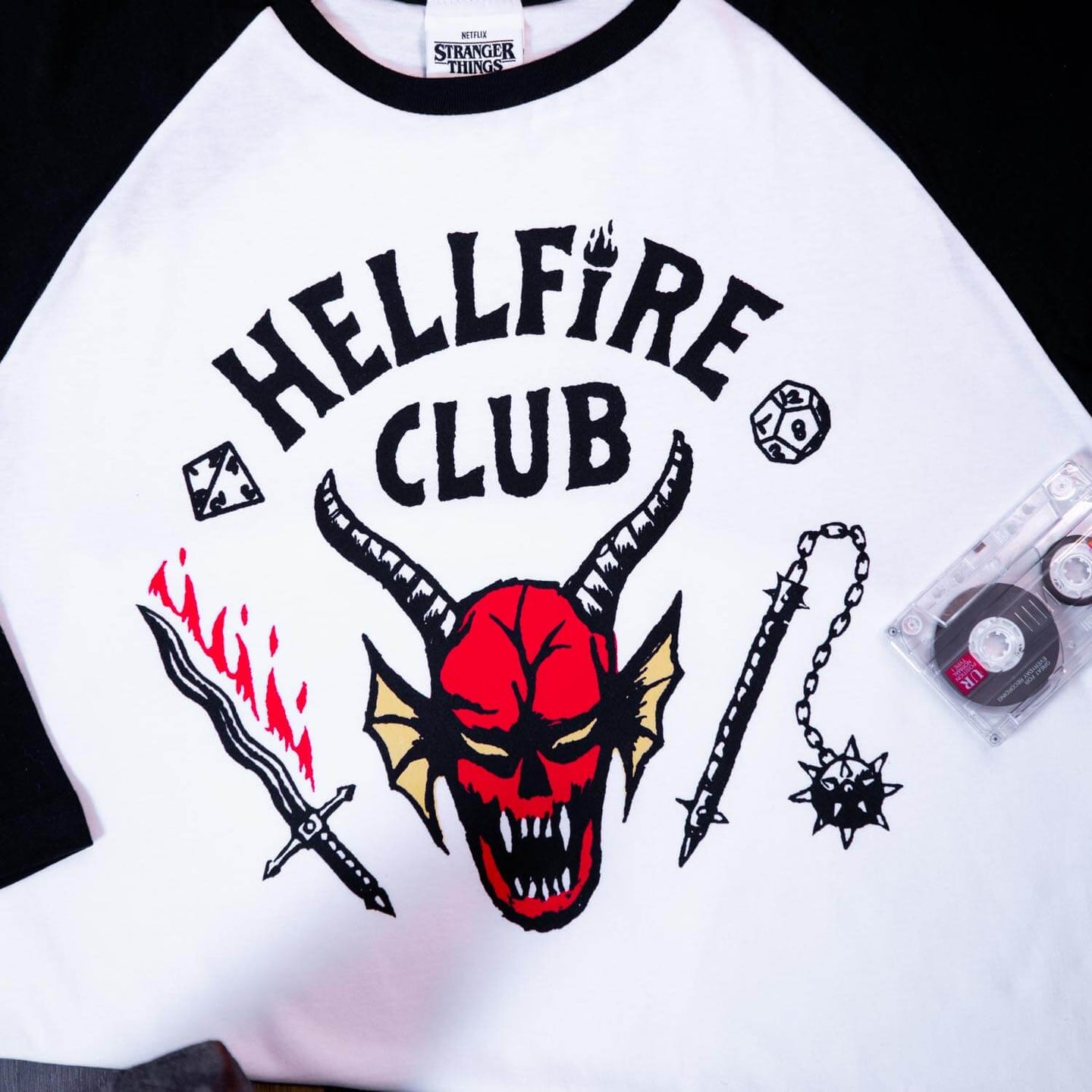Stranger Things Hellfire Club Baseball T-Shirt.