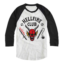 Load image into Gallery viewer, Stranger Things Hellfire Club Raglan Long Sleeve T-Shirt