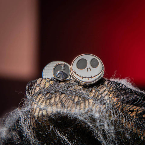 Front and Back Design of the The Nightmare Before Christmas Jack Skellington Cufflinks