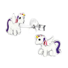 Load image into Gallery viewer, Unicorn Sterling Silver Stud Earrings.