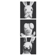 Load image into Gallery viewer, Women&#39;s Raving Rabbids &quot;3 Wise Rabbids&quot; White Fitted T-Shirt.