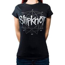 Load image into Gallery viewer, Women&#39;s Slipknot Diamante Star Logo Black T-Shirt.