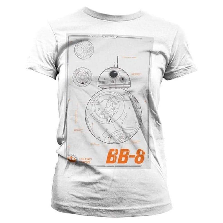 Women's Star Wars BB-8 Astro Droid Blueprint T-Shirt.