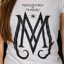 Load image into Gallery viewer, Women&#39;s Crimes of Grindelwald Ministry Deco Logo T-Shirt.