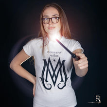 Load image into Gallery viewer, Women&#39;s Crimes of Grindelwald Ministry Deco Logo T-Shirt.