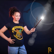 Load image into Gallery viewer, Women&#39;s Harry Potter Hogwarts House Crests Fitted T-Shirt.