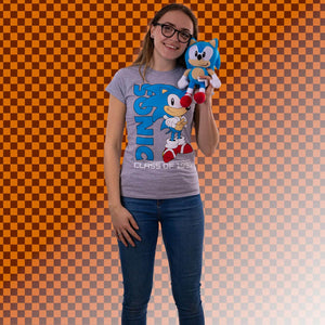 Women's Sonic The Hedgehog 'Class of 1991' Distressed Grey T-Shirt.