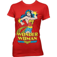 Load image into Gallery viewer, Women&#39;s Comic Style Wonder Woman Red T-Shirt.