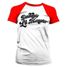 Load image into Gallery viewer, Women&#39;s Daddy&#39;s Lil Monster Baseball T-Shirt.