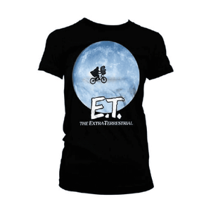 Women's E.T. Bike In The Moon Black T-Shirt.